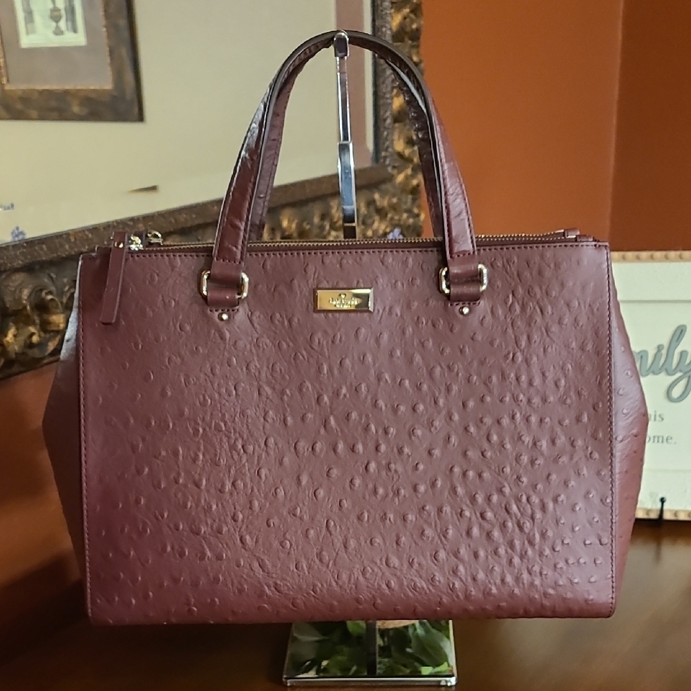 Kate Spade Ostrich Bristol Loden Satchell with COA NWT